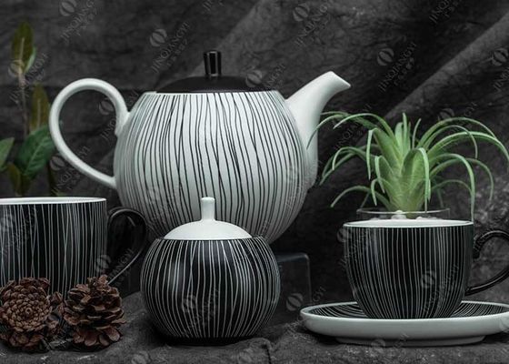 OEM ODM Scratch Proof 15 Piece Porcelain Coffee Set For 6