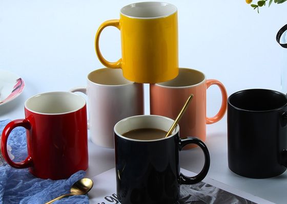 Sublimation 330ml 11OZ Ceramic Mug Cup In Red Yellow Black
