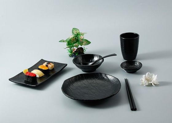 Black 260cc 100% A5 Melamine Cups Mugs Go With Ramen Bowl