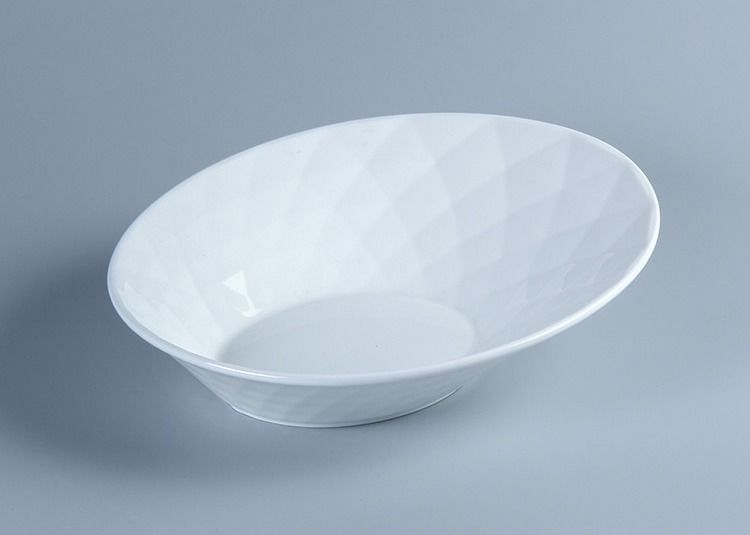 SGS 6 Inch Unique Design Porcelain Angled Serving Bowl