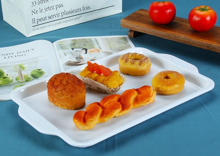 Odorless Melamine 16.75" Food Serving Tray With Handle