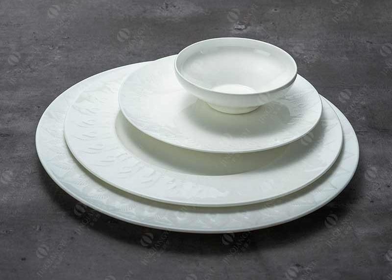 Phoenix Embossed Bone China Dinnerware Set 12pcs