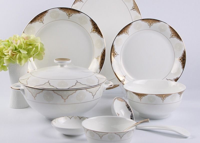 CIQ Certificate 45pc Bone China Dinner Set For 6 People