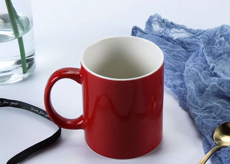 Sublimation 330ml 11OZ Ceramic Mug Cup In Red Yellow Black